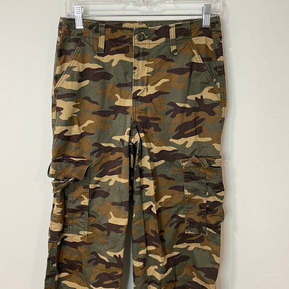 Levi's Women's Cargo Pants Camo 94' Baggy Y2K Brown Tan Green 25 Wide Leg - Picture 6 of 10